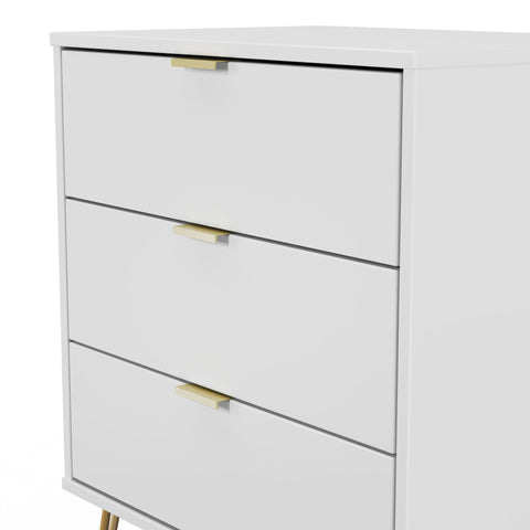 Hong Kong (Gold Hairpin Legs) 3 Drawer Midi Chest with Legs