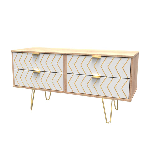 Hong Kong (Gold Hairpin Legs) 4 Drawer Bed Box