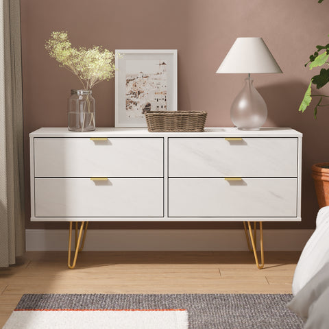 Hong Kong (Gold Hairpin Legs) 4 Drawer Bed Box