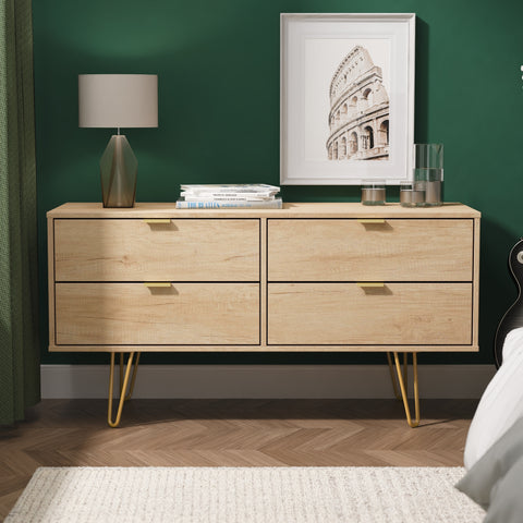 Hong Kong (Gold Hairpin Legs) 4 Drawer Bed Box