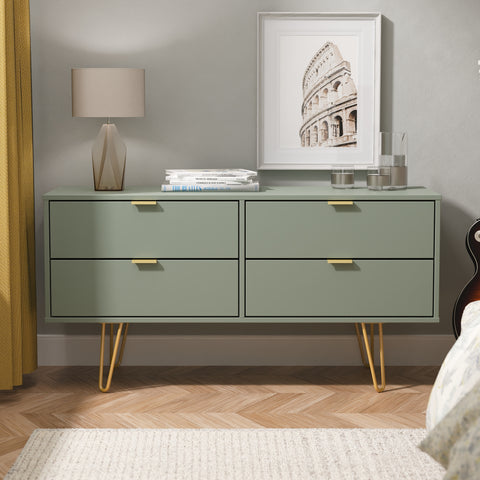 Hong Kong (Gold Hairpin Legs) 4 Drawer Bed Box