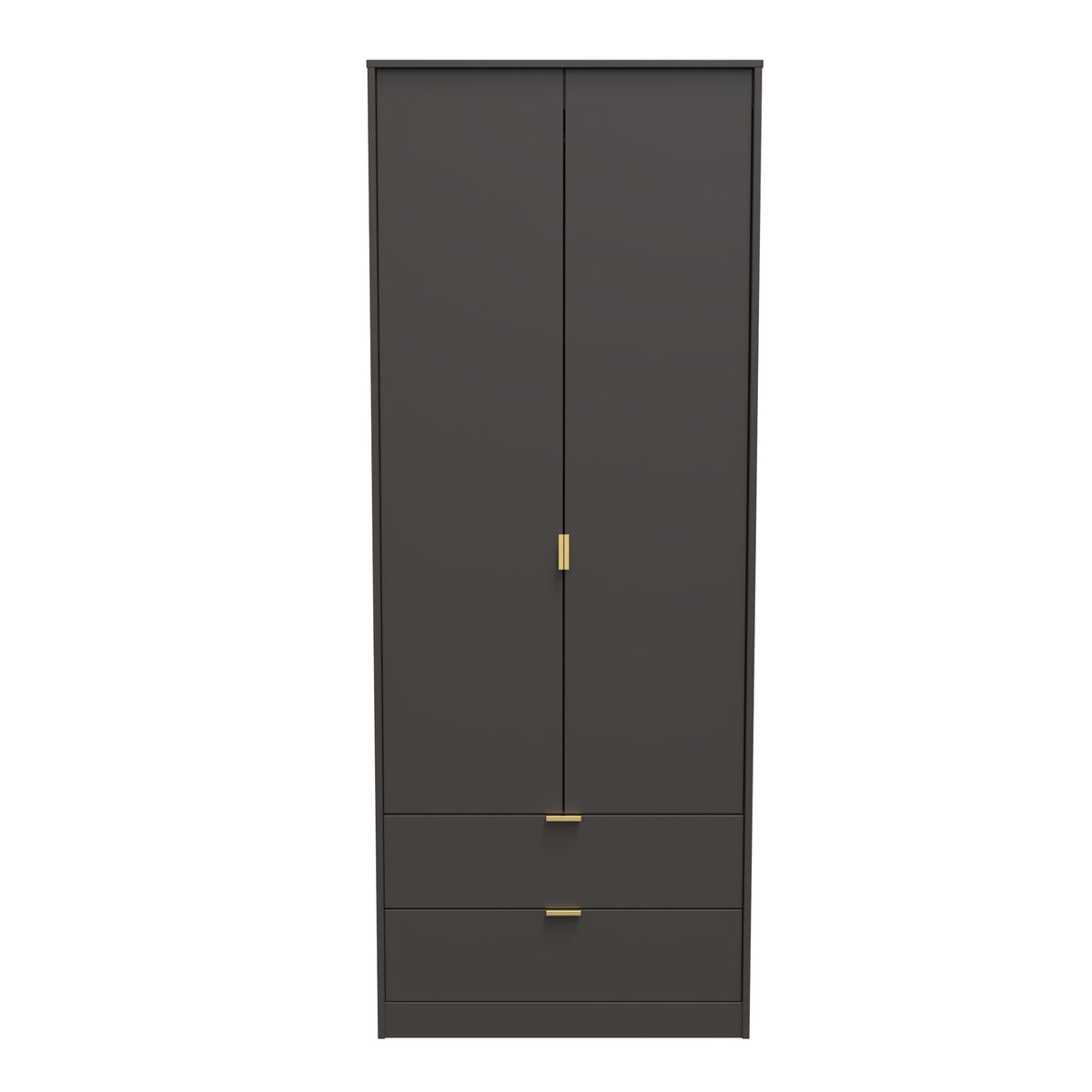 Hong Kong (Gold Hairpin Legs) Tall 2 Drawer Wardrobe