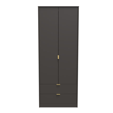Hong Kong (Gold Hairpin Legs) Tall 2 Drawer Wardrobe