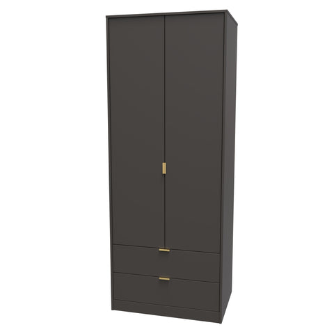Hong Kong (Gold Hairpin Legs) Tall 2 Drawer Wardrobe