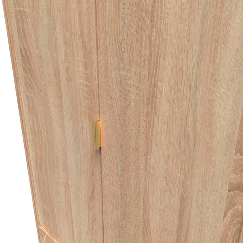 Hong Kong (Gold Hairpin Legs) Tall 2 Drawer Wardrobe