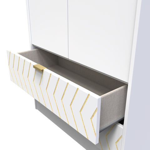 Hong Kong (Gold Hairpin Legs) Tall 2 Drawer Wardrobe