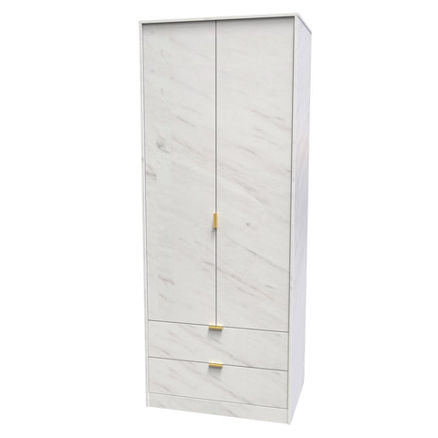 Hong Kong (Gold Hairpin Legs) Tall 2 Drawer Wardrobe