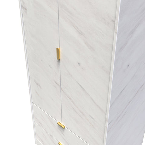 Hong Kong (Gold Hairpin Legs) Tall 2 Drawer Wardrobe