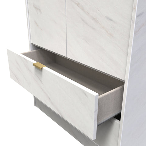 Hong Kong (Gold Hairpin Legs) Tall 2 Drawer Wardrobe