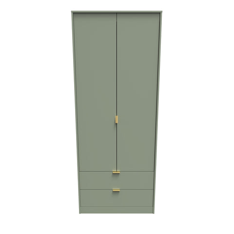 Hong Kong (Gold Hairpin Legs) Tall 2 Drawer Wardrobe