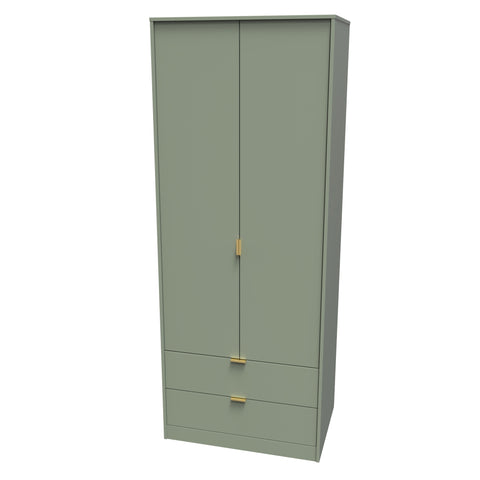 Hong Kong (Gold Hairpin Legs) Tall 2 Drawer Wardrobe
