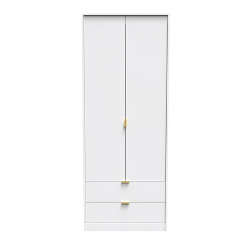 Hong Kong (Gold Hairpin Legs) Tall 2 Drawer Wardrobe