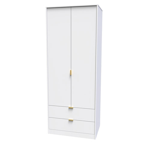 Hong Kong (Gold Hairpin Legs) Tall 2 Drawer Wardrobe