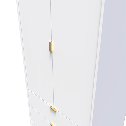 Hong Kong (Gold Hairpin Legs) Tall 2 Drawer Wardrobe