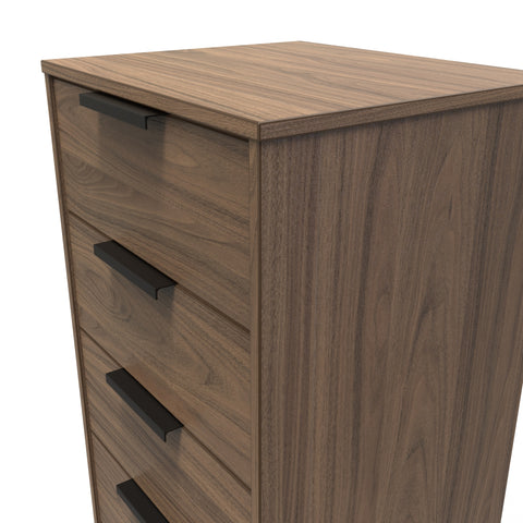 Hong Kong (Black Sleigh Legs) 5 Drawer Bedside Cabinet
