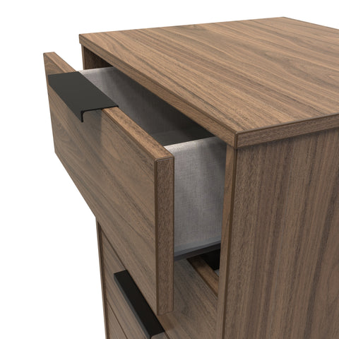 Hong Kong (Black Sleigh Legs) 5 Drawer Bedside Cabinet