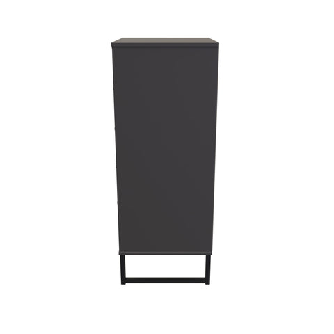 Hong Kong (Black Sleigh Legs) 5 Drawer Bedside Cabinet