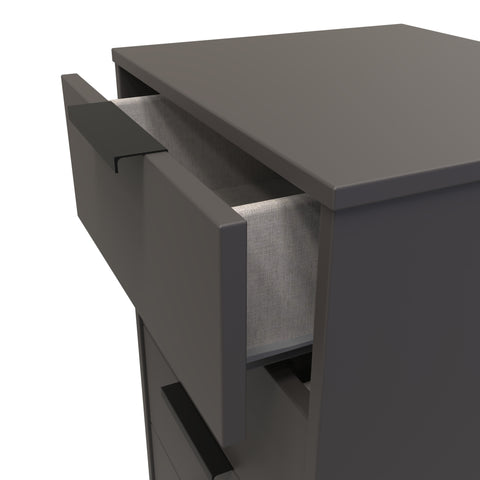 Hong Kong (Black Sleigh Legs) 5 Drawer Bedside Cabinet