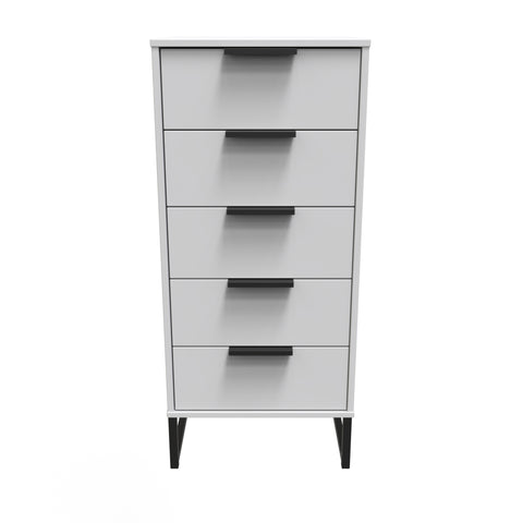 Hong Kong (Black Sleigh Legs) 5 Drawer Bedside Cabinet