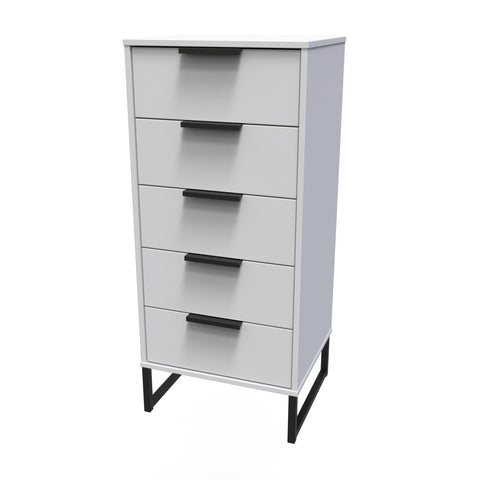 Hong Kong (Black Sleigh Legs) 5 Drawer Bedside Cabinet