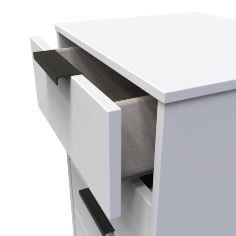 Hong Kong (Black Sleigh Legs) 5 Drawer Bedside Cabinet
