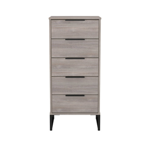 Hong Kong (Black Sleigh Legs) 5 Drawer Bedside Cabinet