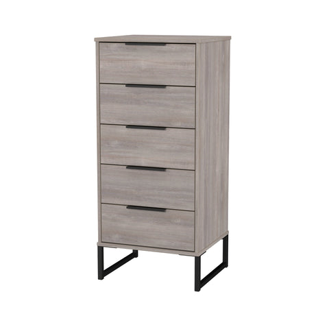 Hong Kong (Black Sleigh Legs) 5 Drawer Bedside Cabinet