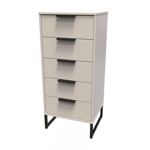Hong Kong (Black Sleigh Legs) 5 Drawer Bedside Cabinet