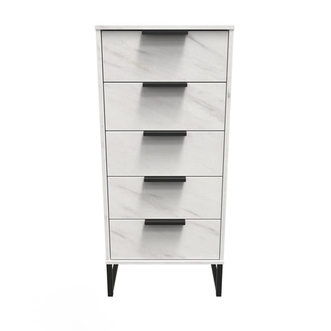 Hong Kong (Black Sleigh Legs) 5 Drawer Bedside Cabinet