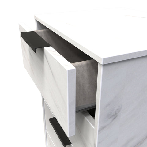 Hong Kong (Black Sleigh Legs) 5 Drawer Bedside Cabinet