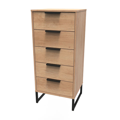 Hong Kong (Black Sleigh Legs) 5 Drawer Bedside Cabinet