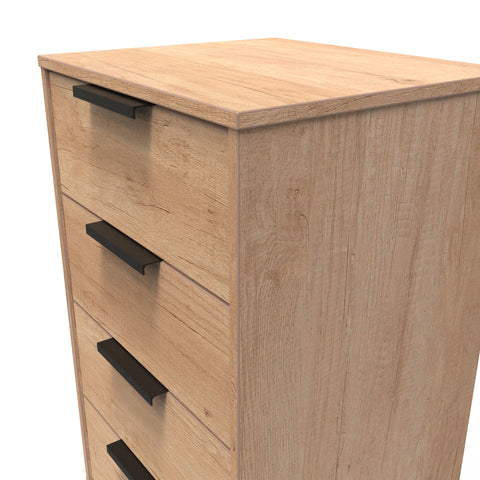 Hong Kong (Black Sleigh Legs) 5 Drawer Bedside Cabinet