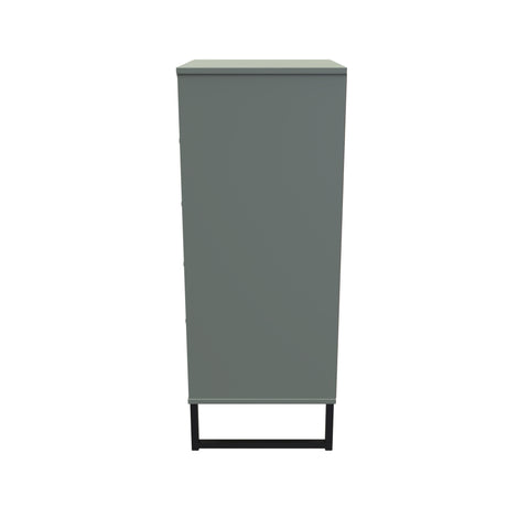 Hong Kong (Black Sleigh Legs) 5 Drawer Bedside Cabinet