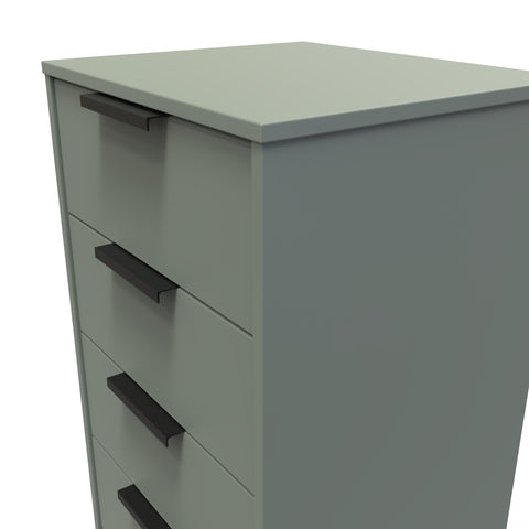 Hong Kong (Black Sleigh Legs) 5 Drawer Bedside Cabinet