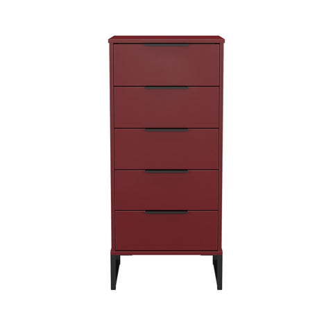 Hong Kong (Black Sleigh Legs) 5 Drawer Bedside Cabinet