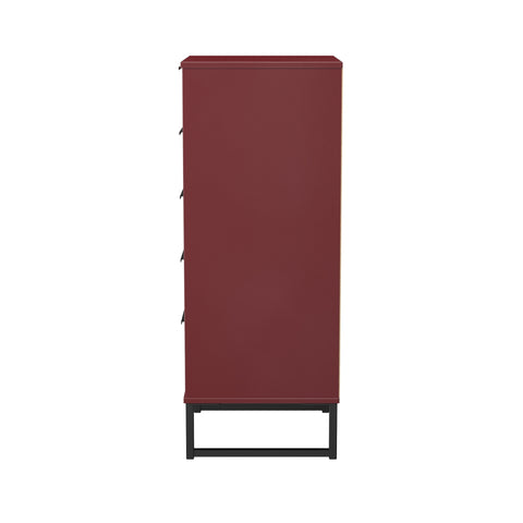 Hong Kong (Black Sleigh Legs) 5 Drawer Bedside Cabinet
