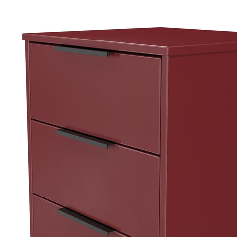 Hong Kong (Black Sleigh Legs) 5 Drawer Bedside Cabinet