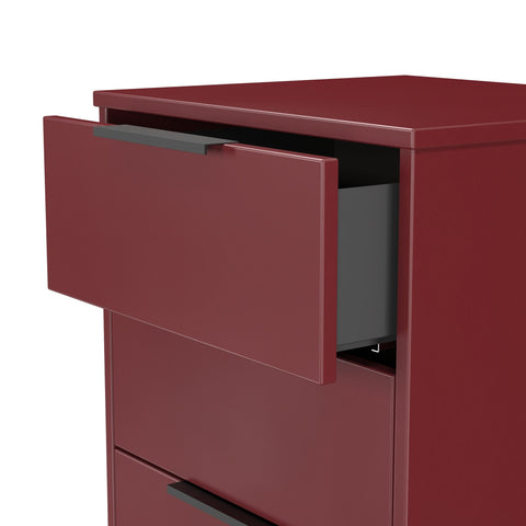 Hong Kong (Black Sleigh Legs) 5 Drawer Bedside Cabinet