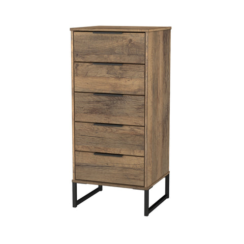 Hong Kong (Black Sleigh Legs) 5 Drawer Bedside Cabinet