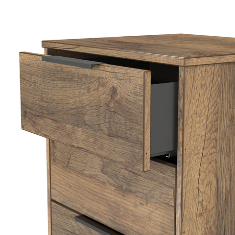 Hong Kong (Black Sleigh Legs) 5 Drawer Bedside Cabinet