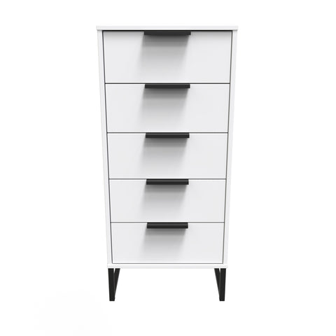 Hong Kong (Black Sleigh Legs) 5 Drawer Bedside Cabinet