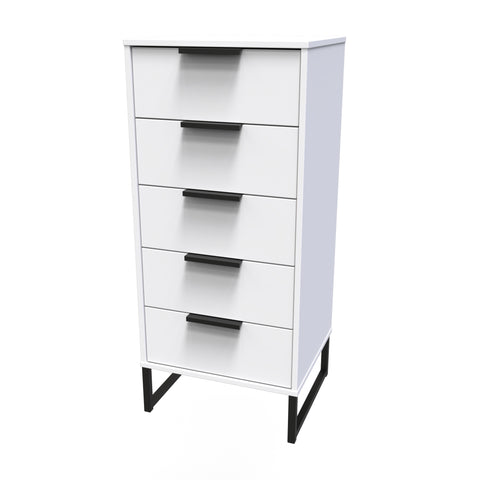 Hong Kong (Black Sleigh Legs) 5 Drawer Bedside Cabinet