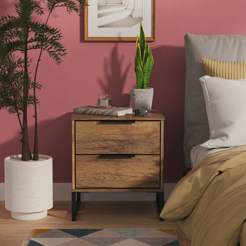 Hong Kong 2 Drawer Bedside Cabinet