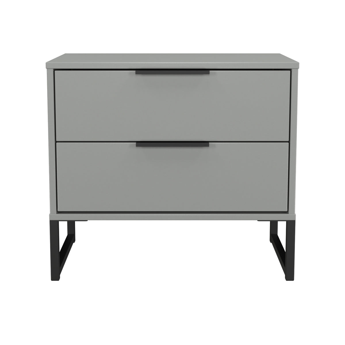 Hong Kong (Black Sleigh Legs) 2 Drawer Midi Chest
