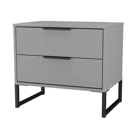 Hong Kong (Black Sleigh Legs) 2 Drawer Midi Chest