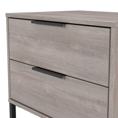 Hong Kong (Black Sleigh Legs) 2 Drawer Midi Chest