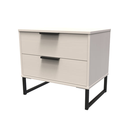 Hong Kong (Black Sleigh Legs) 2 Drawer Midi Chest