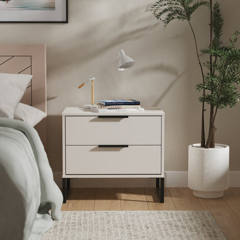 Hong Kong (Black Sleigh Legs) 2 Drawer Midi Chest