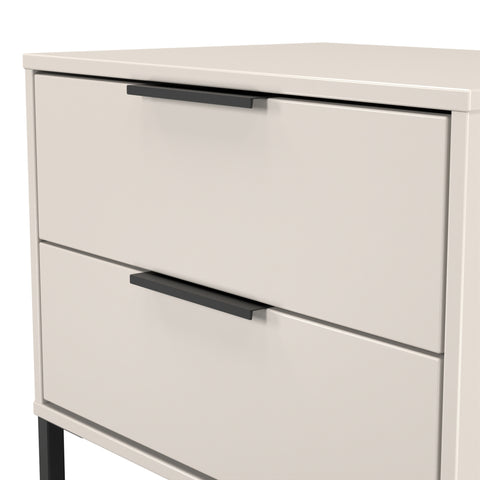 Hong Kong (Black Sleigh Legs) 2 Drawer Midi Chest