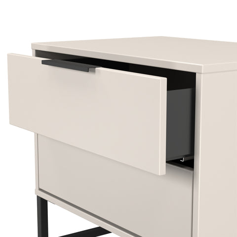 Hong Kong (Black Sleigh Legs) 2 Drawer Midi Chest
